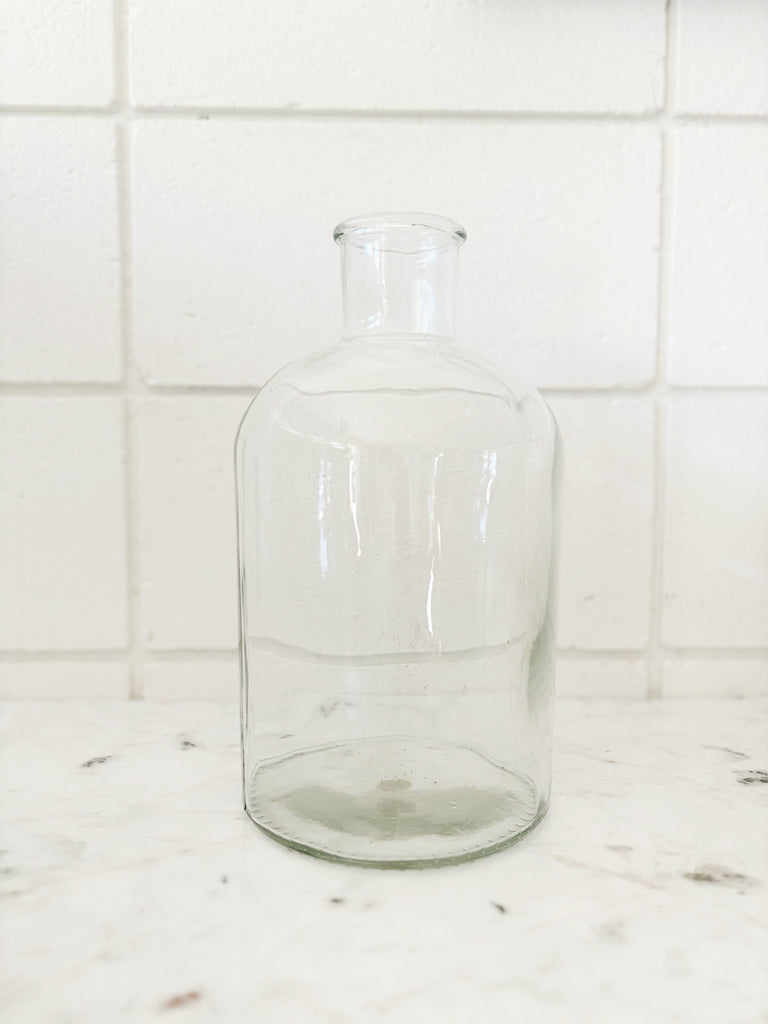 Clear Recycled Glass Apothecary Vase Jug