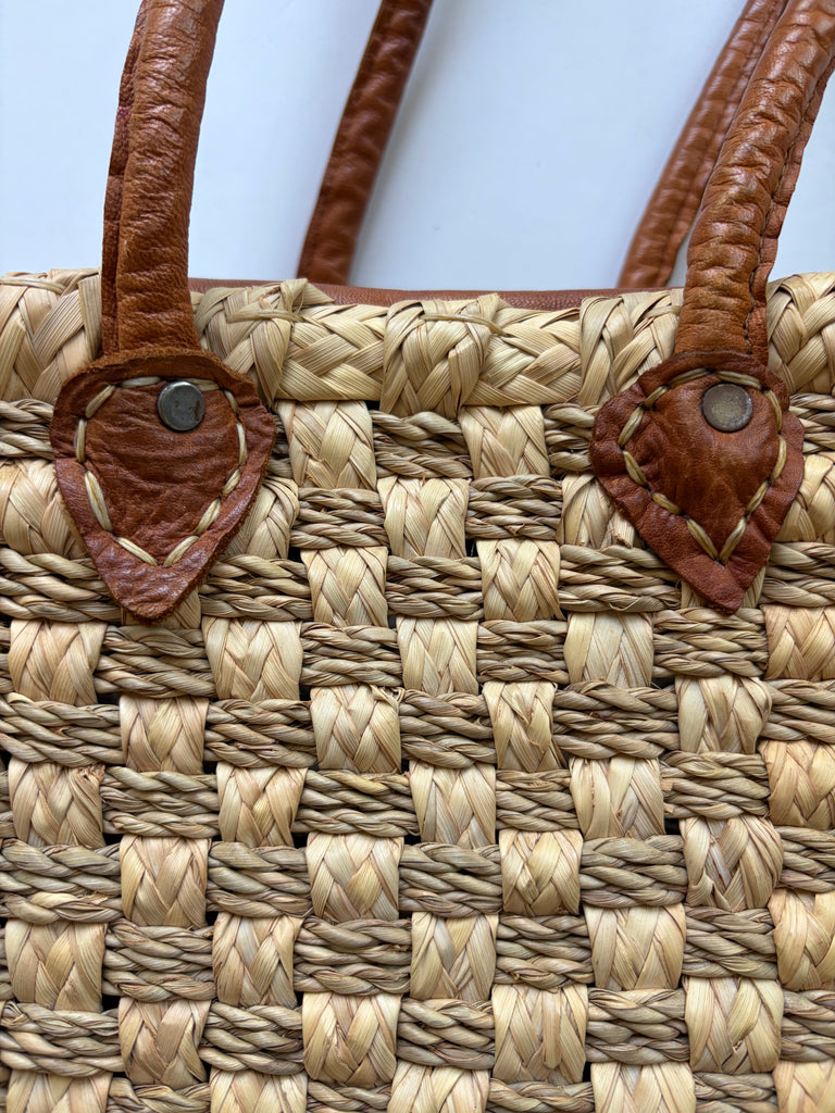 Vintage Handwoven Italian Leather Strap Shoulder Bag