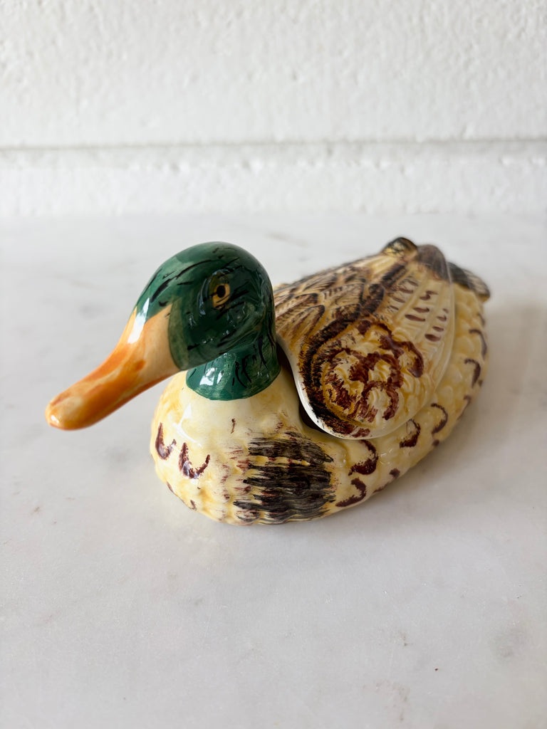 Handmade Ceramic Mallard Duck Trinket / Tureen