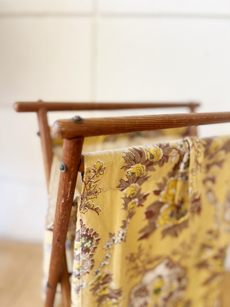 Vintage Wooden Folding Storage Basket