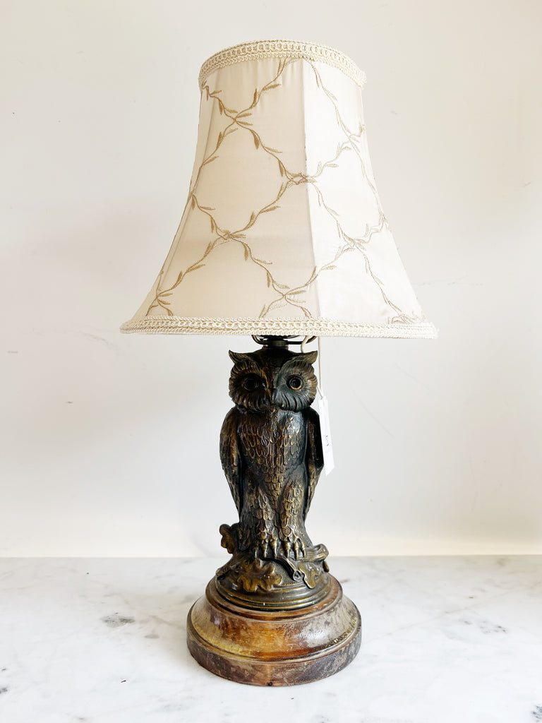 Vintage Bronze Owl Lamp by Loevsky & Loevsky
