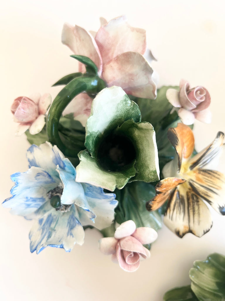 Vintage Italian Porcelain Candle Holder Set