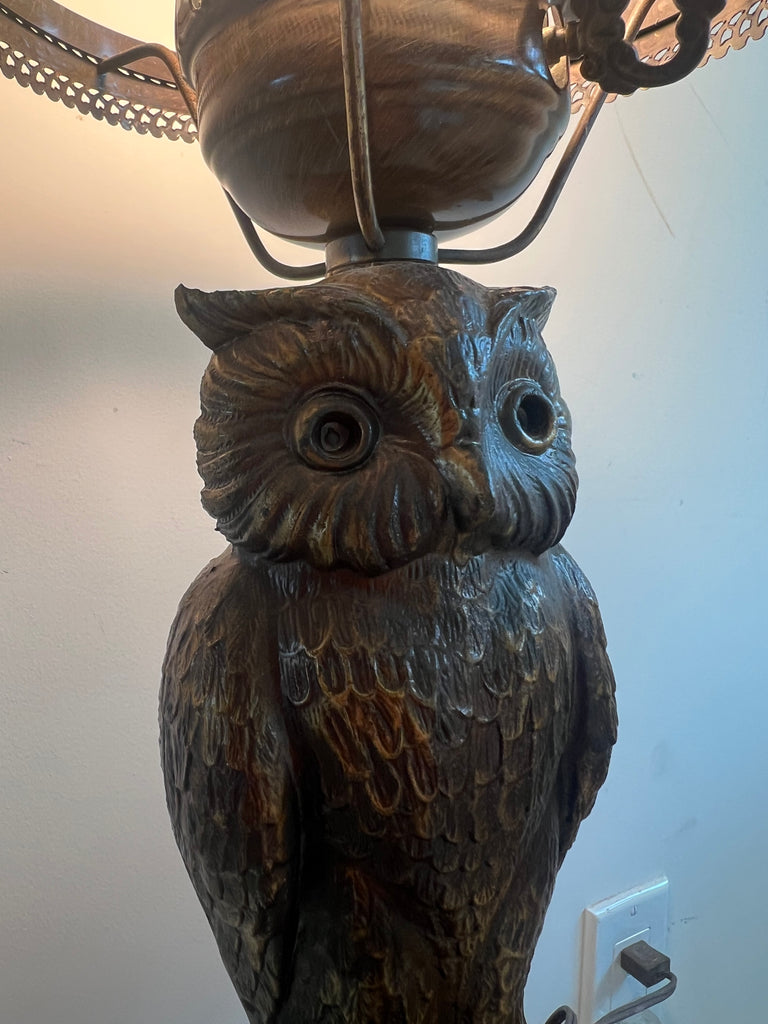 Vintage Bronze Owl Lamp by Loevsky & Loevsky