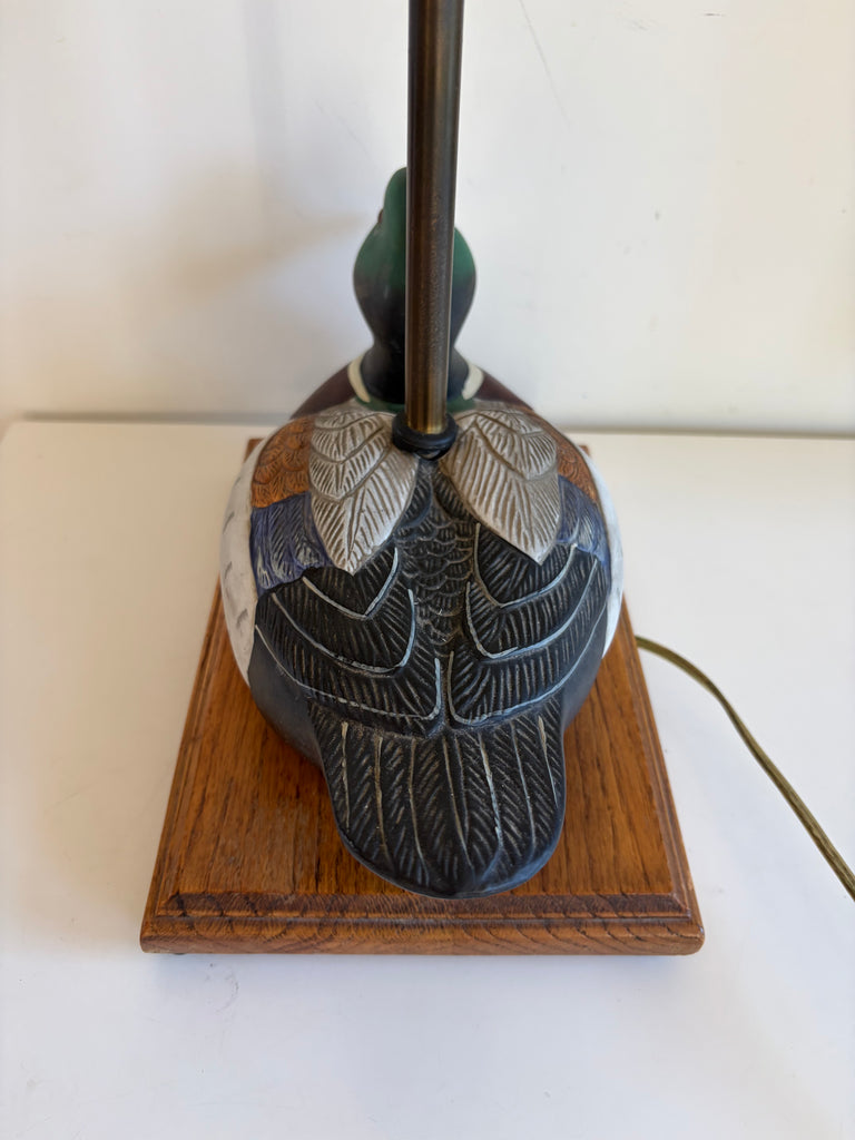 Vintage Hand-painted Mallard Duck Lamp