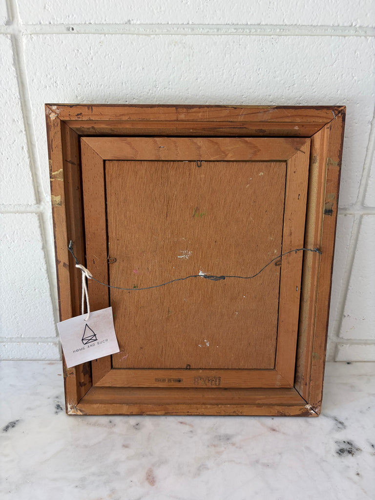 Framed Vintage Signed Original Oil on Wood Floral Still Life Painting