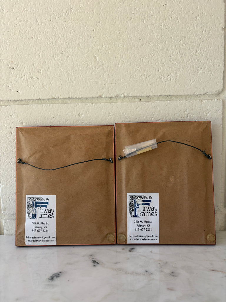 Framed Vintage Holiday Amish Doll Stocking Needlepoint Art Set