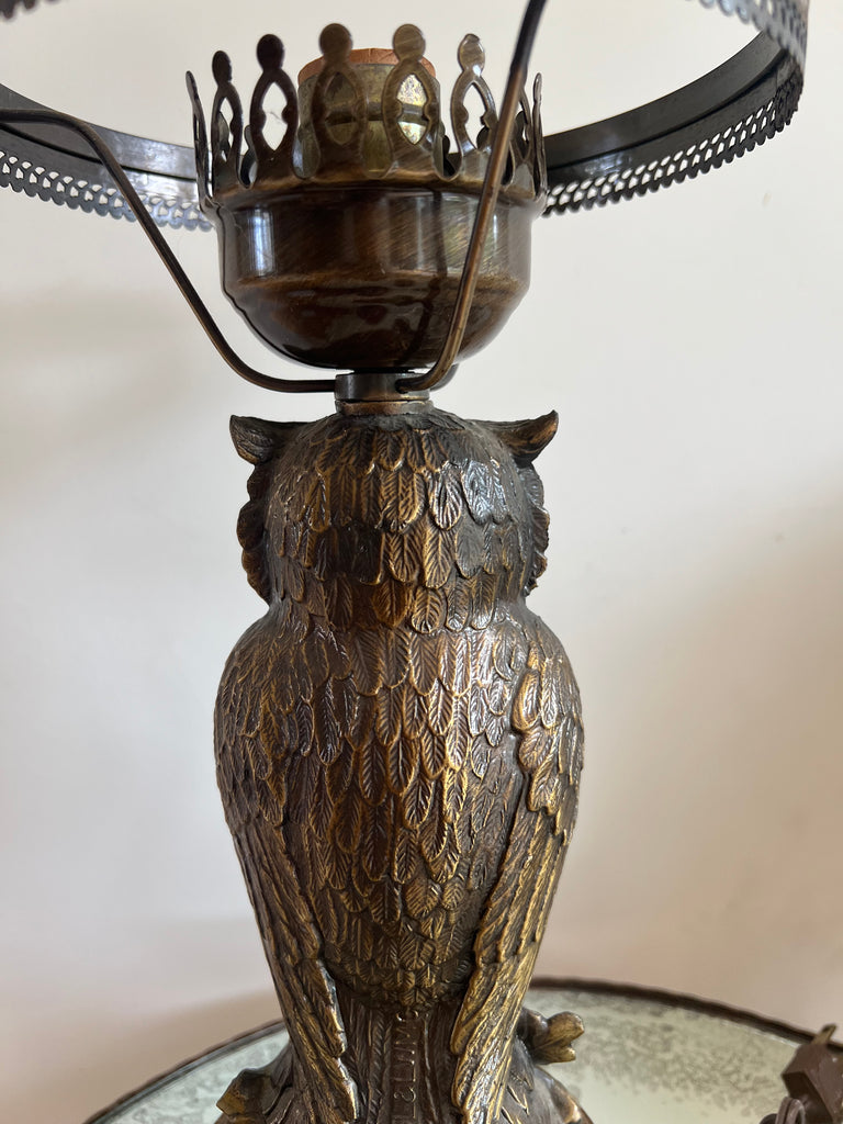 Vintage Bronze Owl Lamp by Loevsky & Loevsky