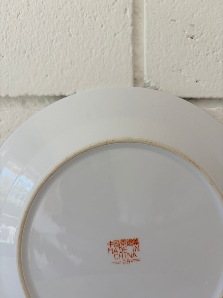 Vintage Handpainted Floral Ceramic Plate