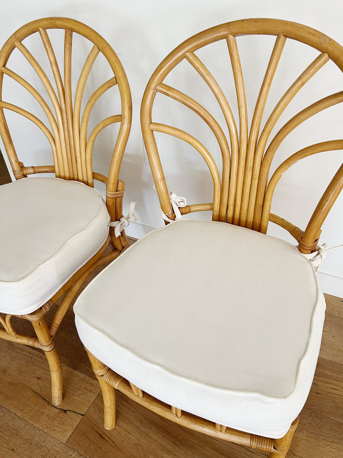 Set of Two Vintage Rattan Accent Chairs