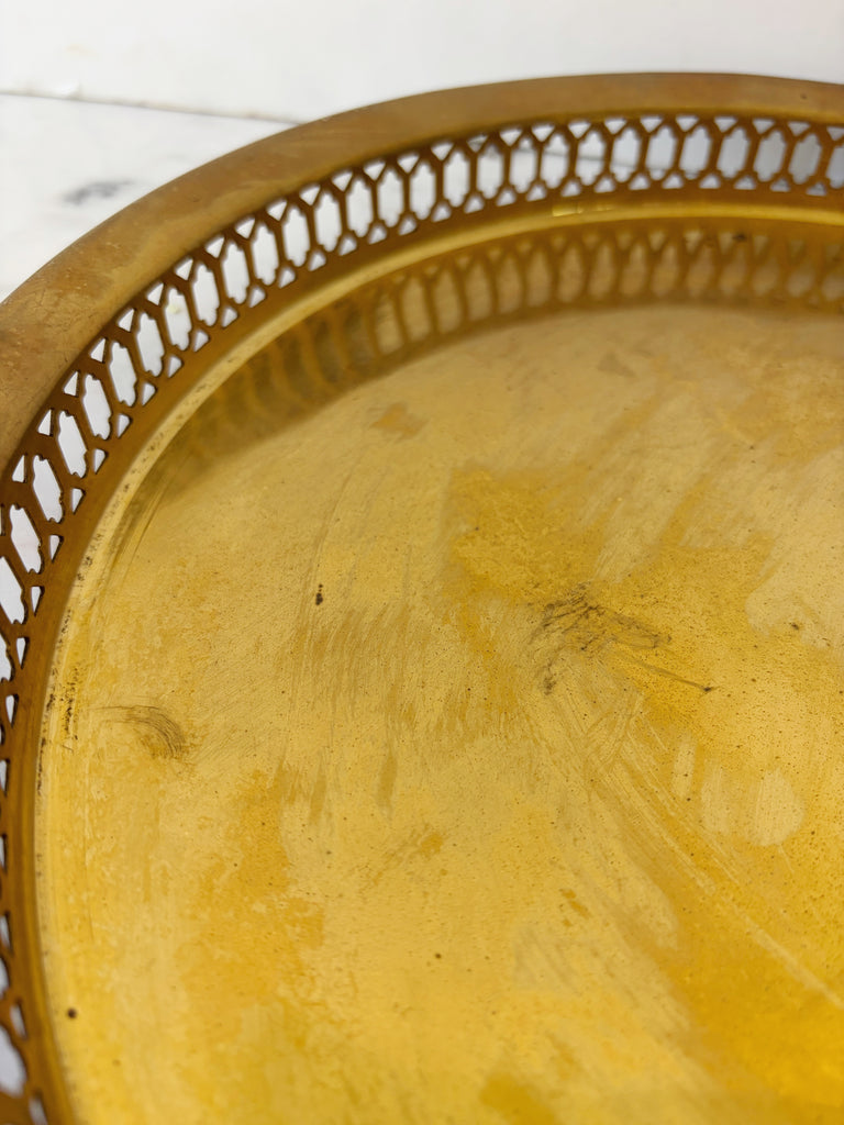 Vintage Brass Round Tray Set of 2