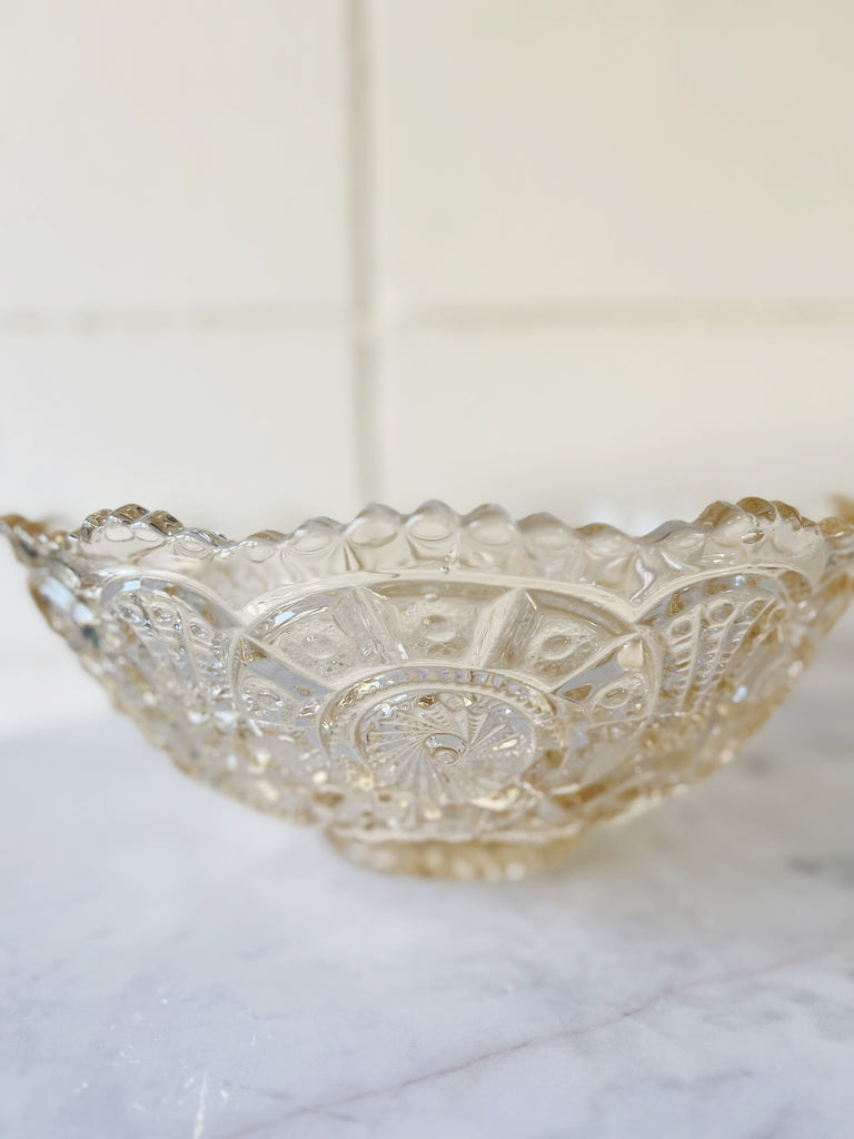 Mid-Century Crystal Serving Bowl