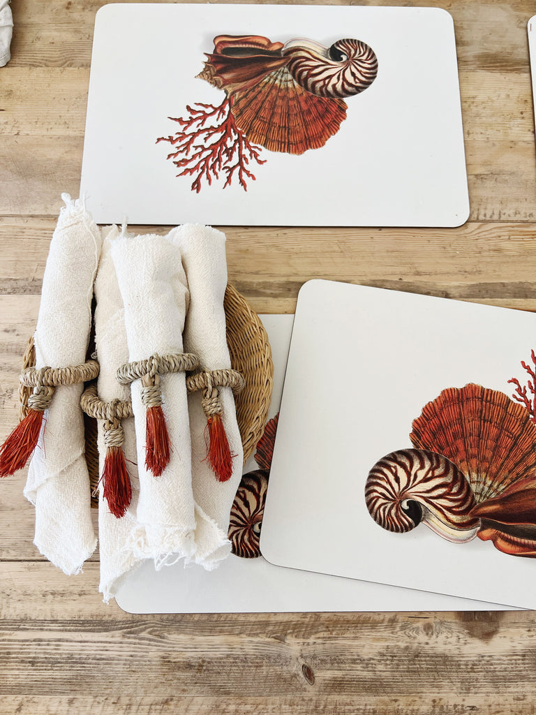 Woven Raffia Napkin Holders Set of 6