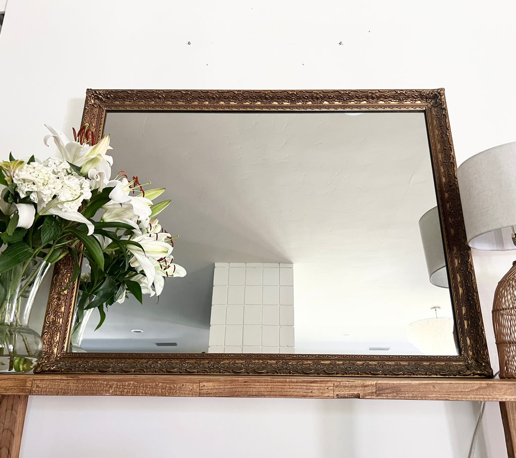 Antique French Gold Gilted Ornate Mirror