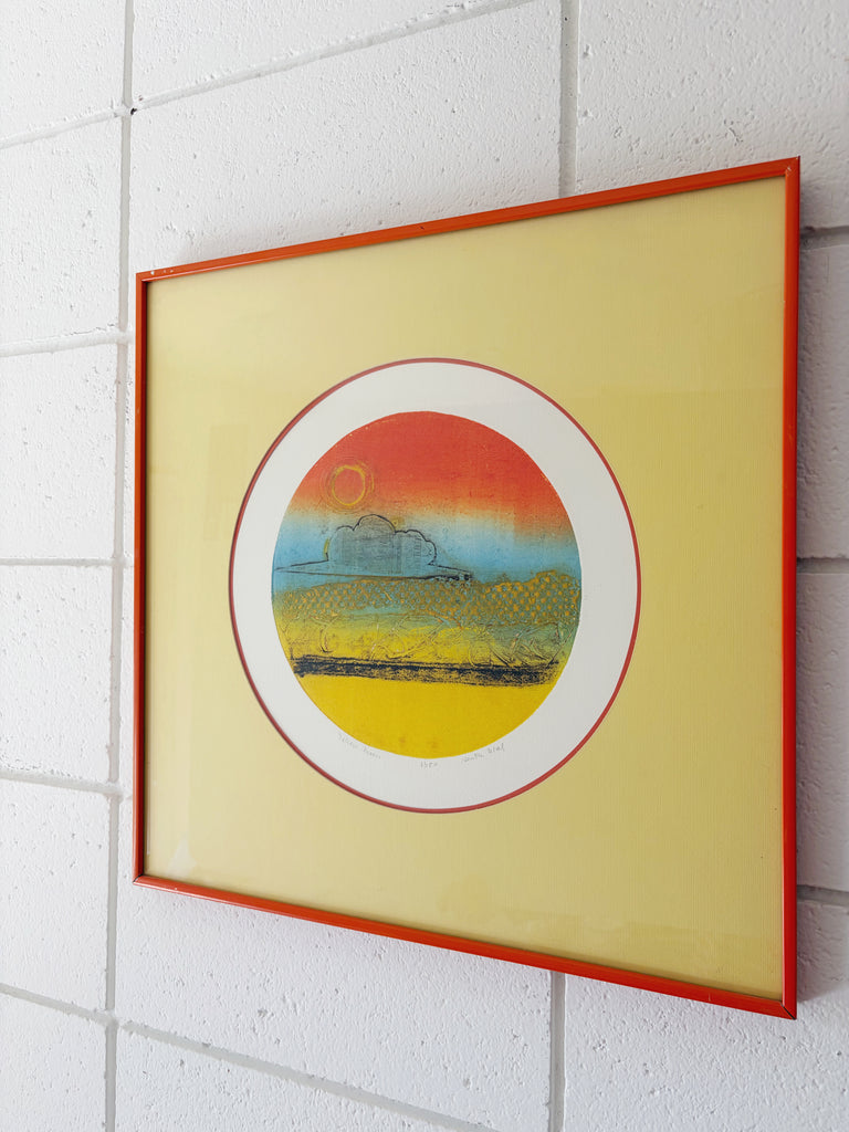 Framed & Matted Original Artwork “Yellow Moon”