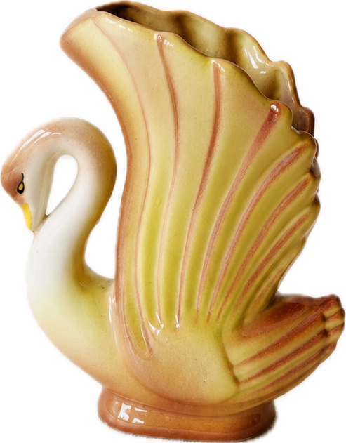 Vintage Ceramic Swan Vase