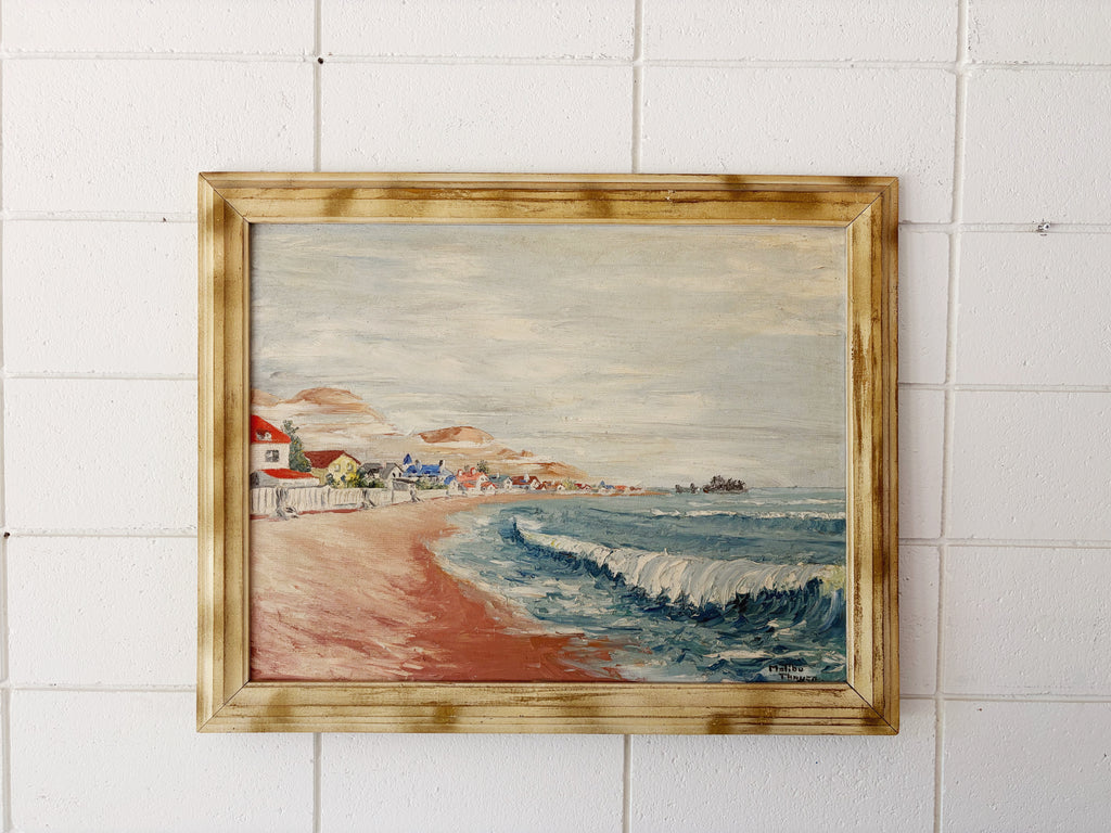 Framed Original Painting Malibu Seascape
