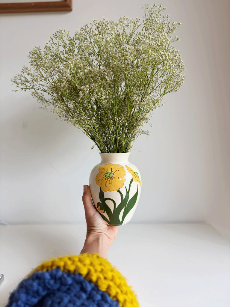 Hand-painted Poppy Vase