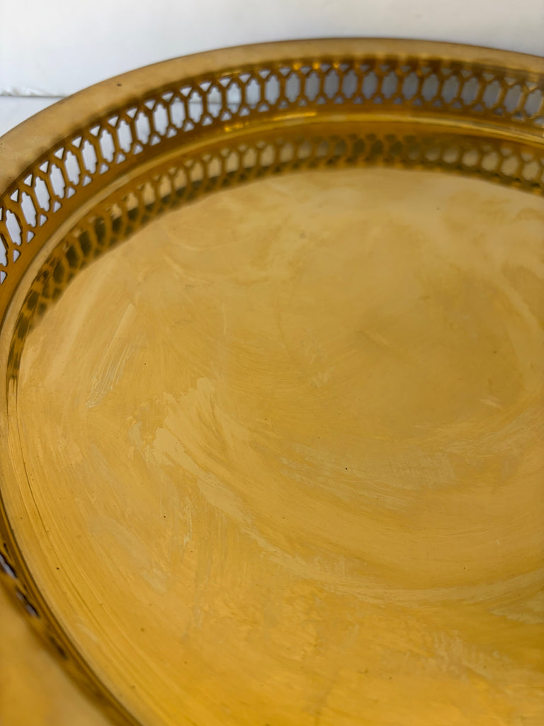 Vintage Brass Round Tray Set of 2