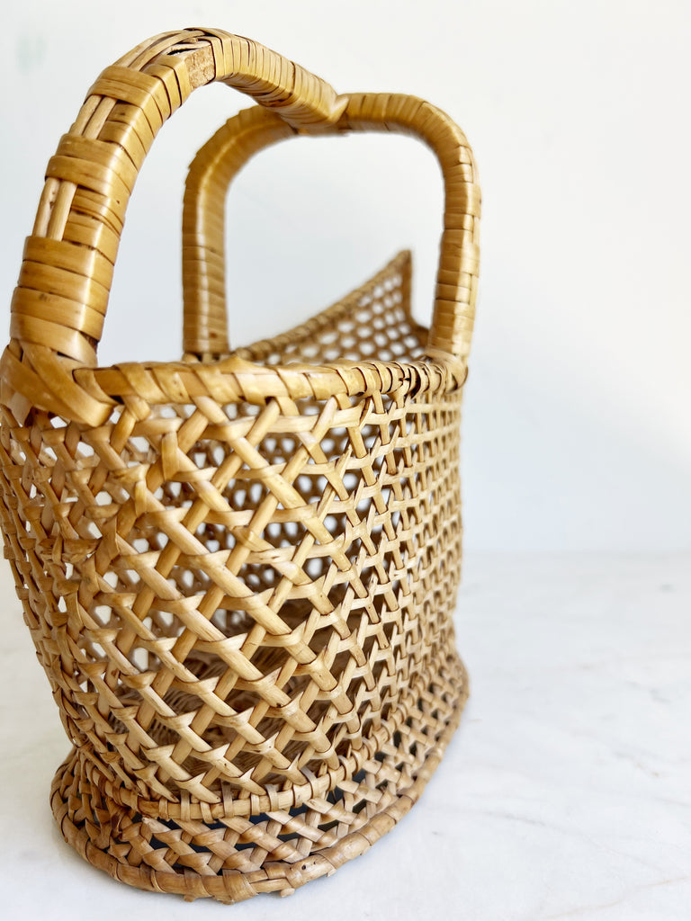 Vintage Wicker Basket Caddy