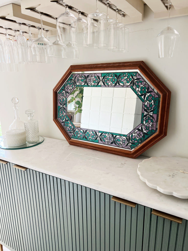 Octogan Stain Glass Mirror
