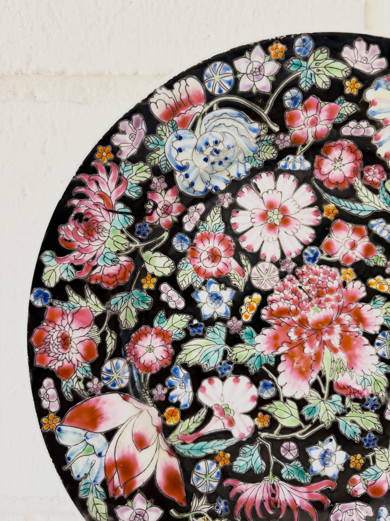Vintage Handpainted Floral Ceramic Plate