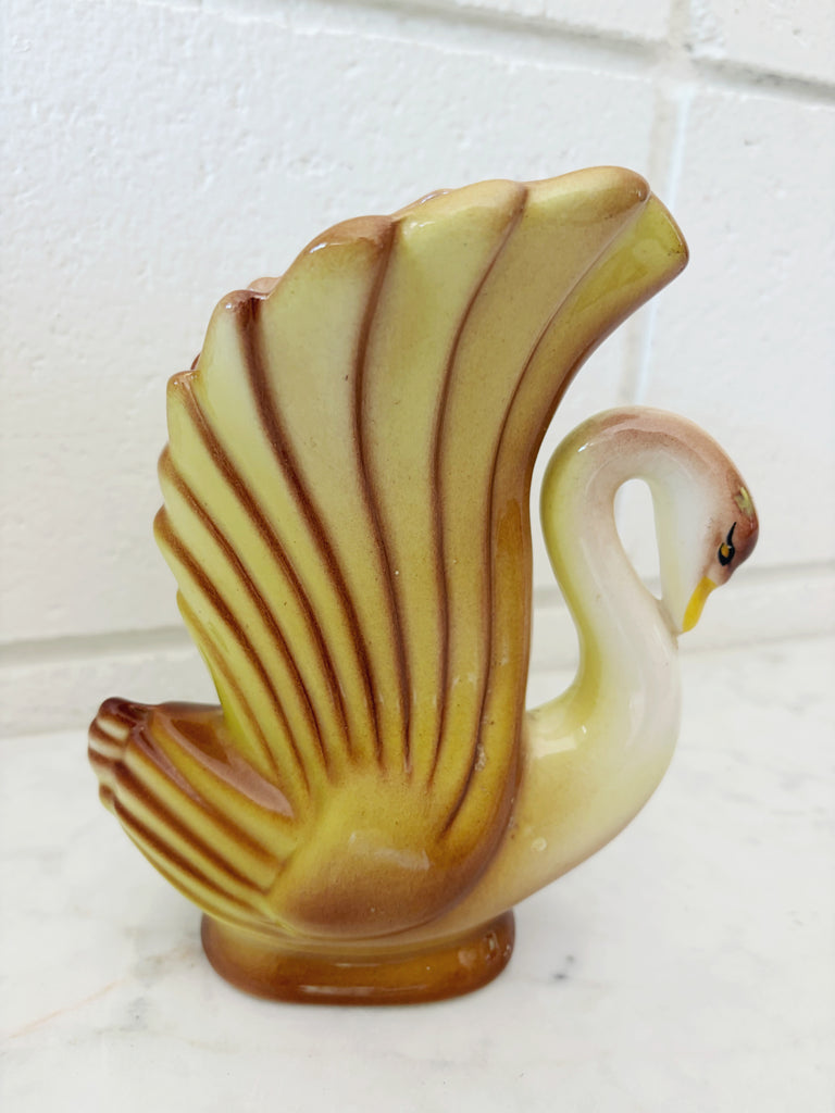 Vintage Ceramic Swan Vase