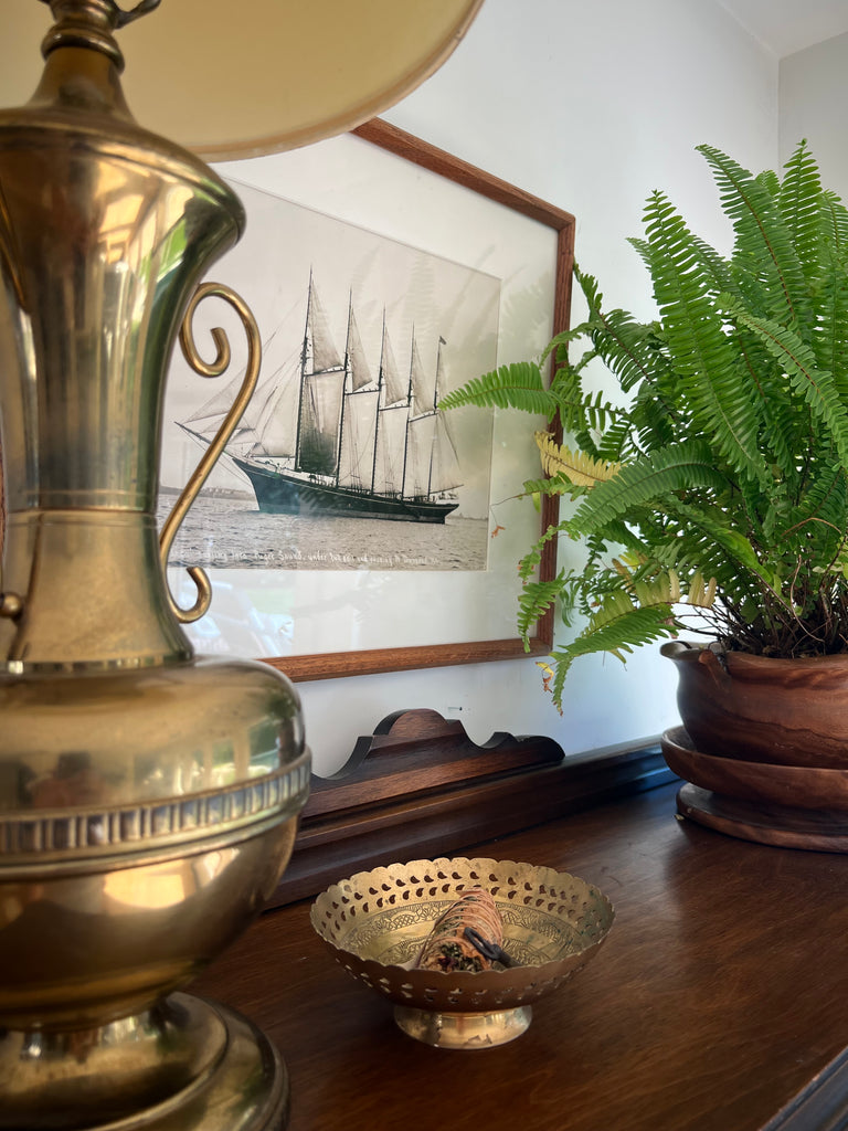 Stiffel Antique Brass Trophy Table Lamp