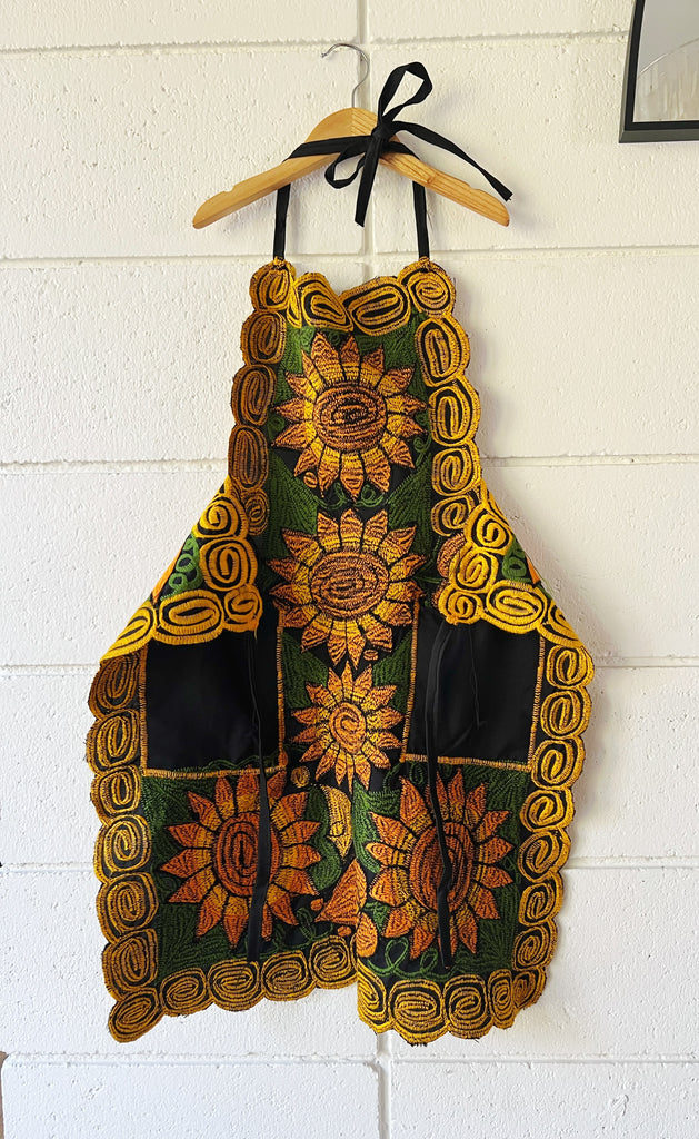 Embroidered Sunflower Apron