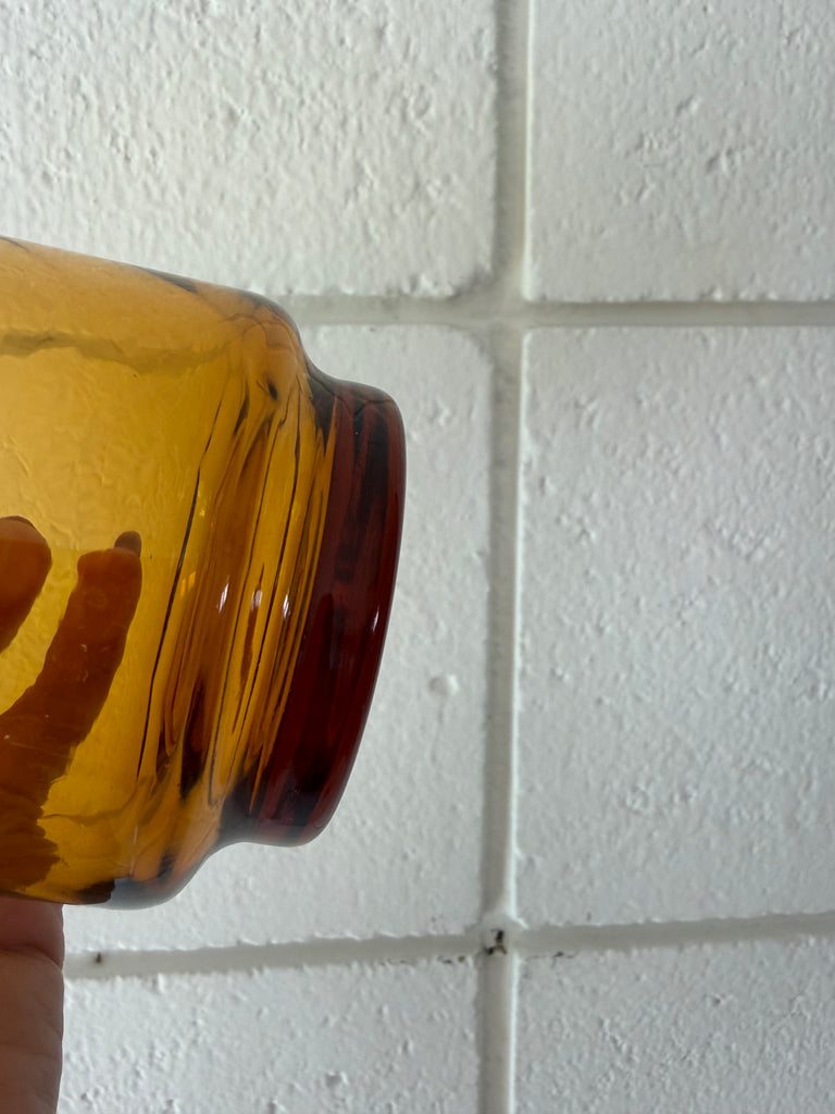 Libbey Amber Diamond Tumbler Optic Swirl Glassware Set