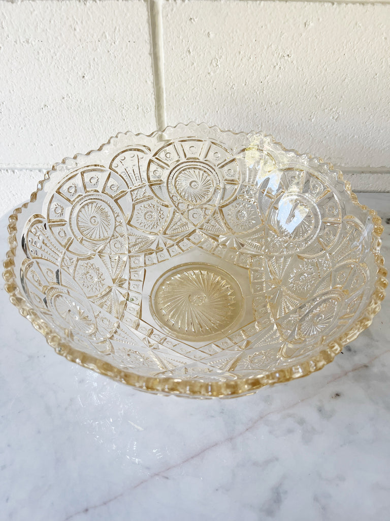 Mid-Century Crystal Serving Bowl