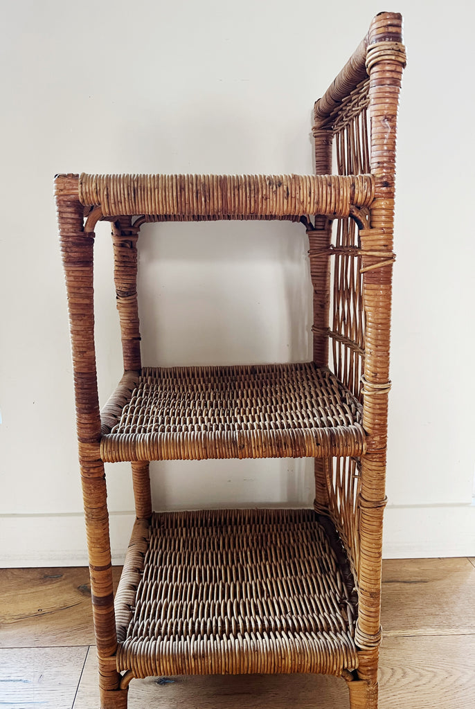 Boho Wicker Accent Shelf