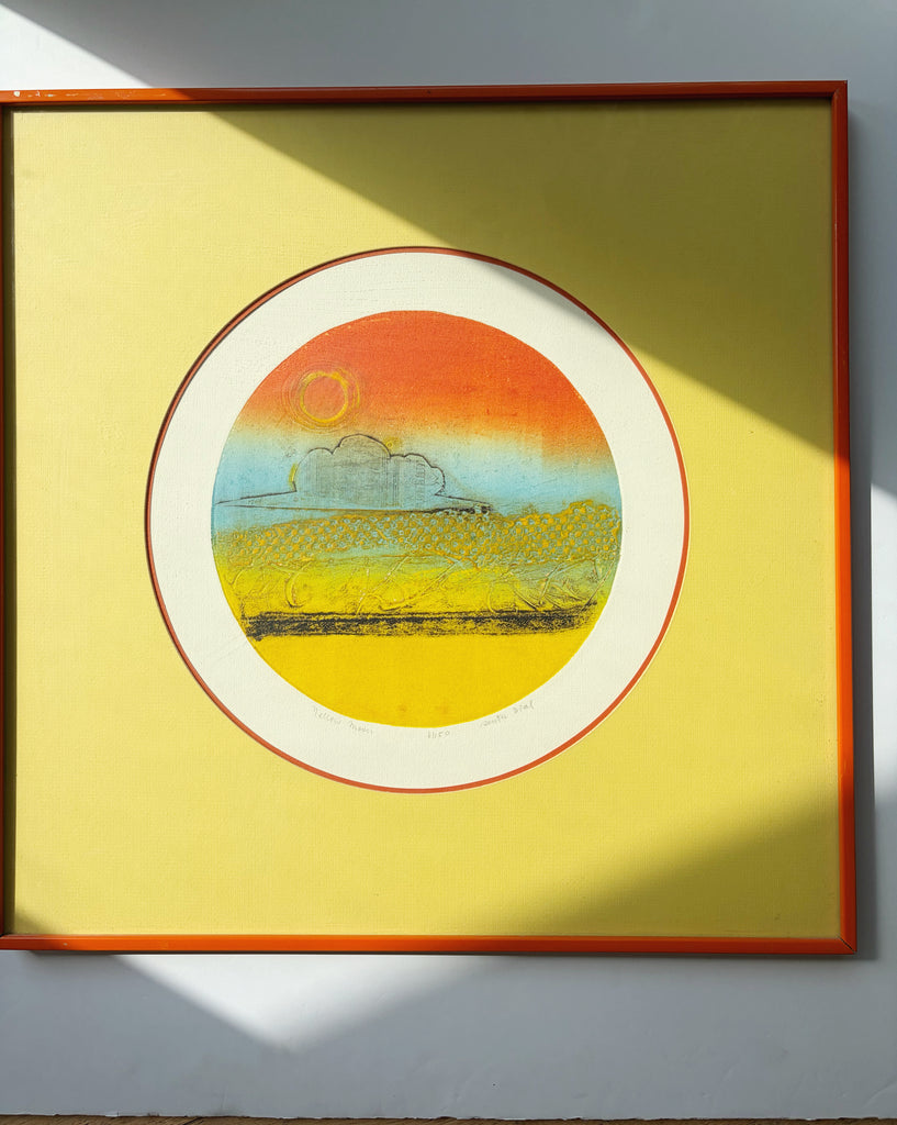 Framed & Matted Original Artwork “Yellow Moon”