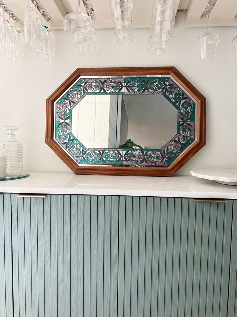 Octogan Stain Glass Mirror