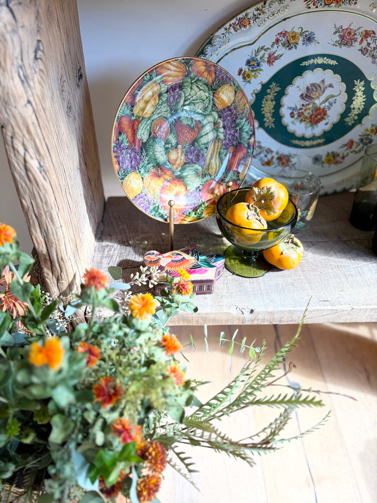 Vintage Indiana Glass Green Pedestal Bowl