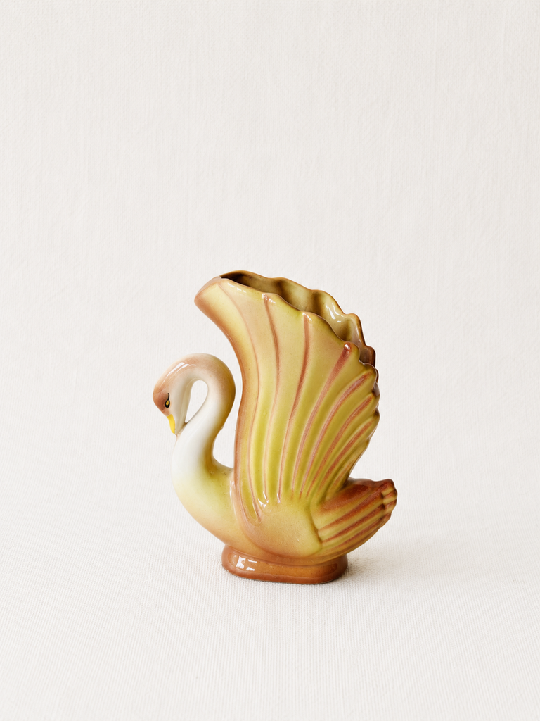 Vintage Ceramic Swan Vase