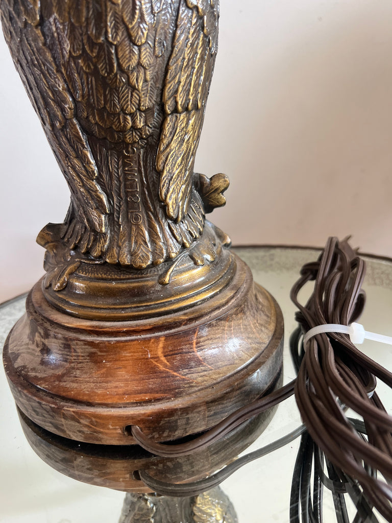 Vintage Bronze Owl Lamp by Loevsky & Loevsky