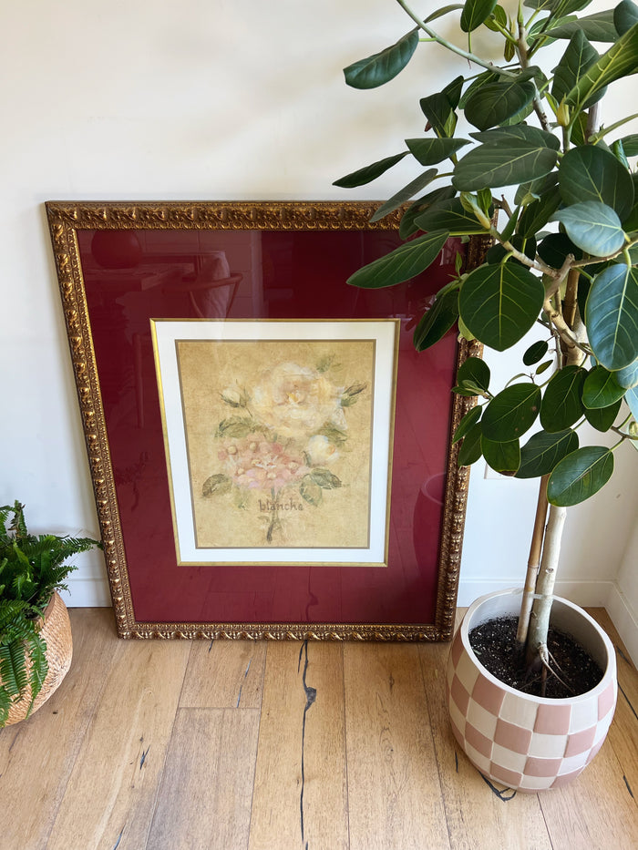 Vintage French Floral Blanche Fine Print