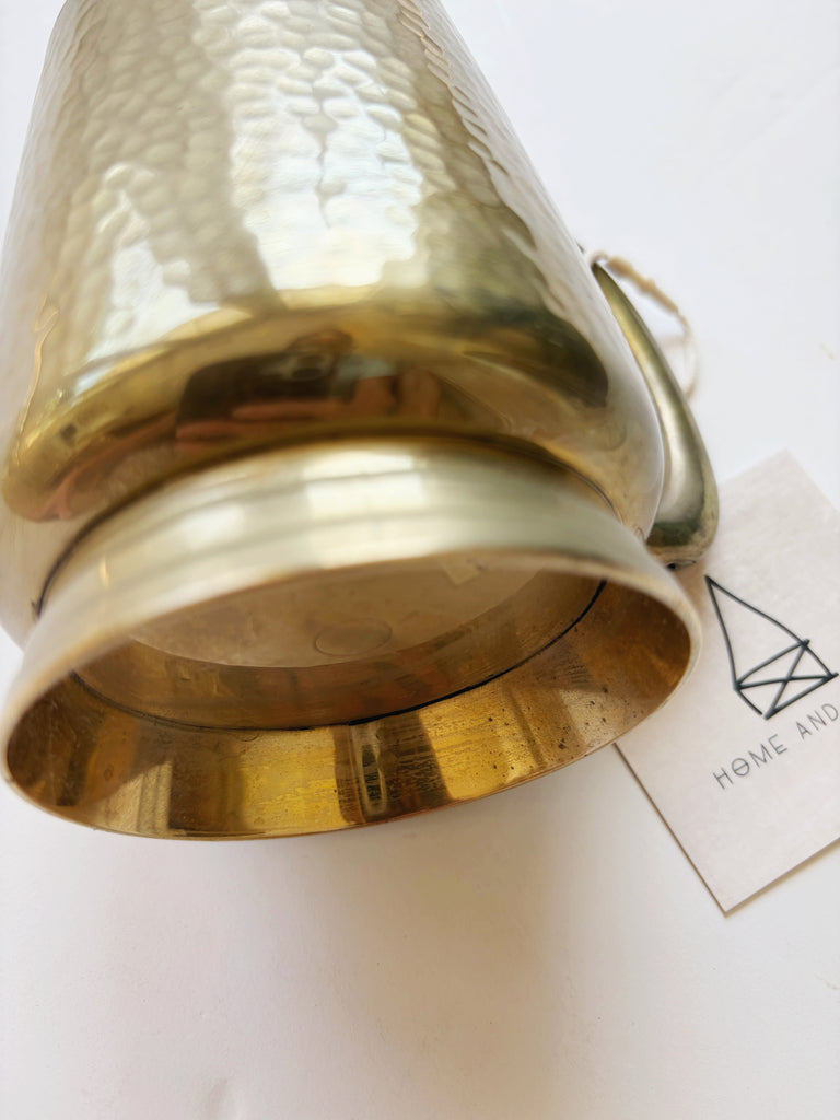 Hammered Footed Brass Mug