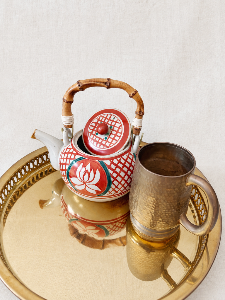 Hammered Footed Brass Mug