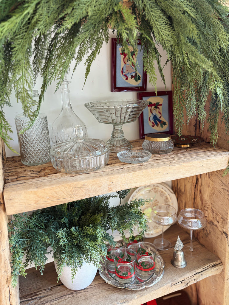 Framed Vintage Holiday Amish Doll Stocking Needlepoint Art Set