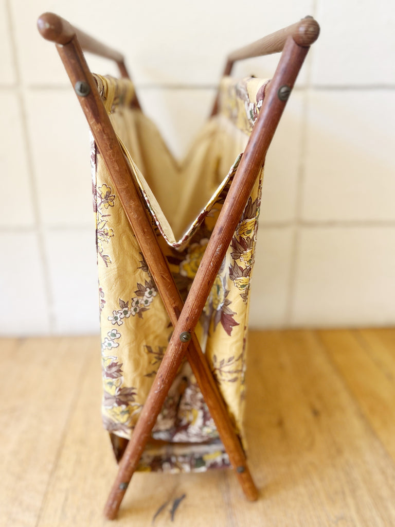 Vintage Wooden Folding Storage Basket