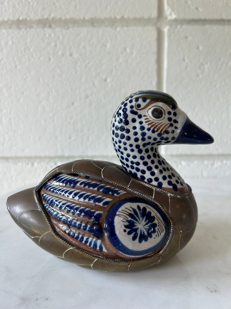 Handcrafted Vintage Tonala Brass Duck