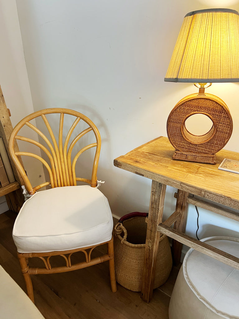 Set of Two Vintage Rattan Accent Chairs