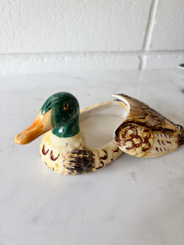 Handmade Ceramic Mallard Duck Trinket / Tureen