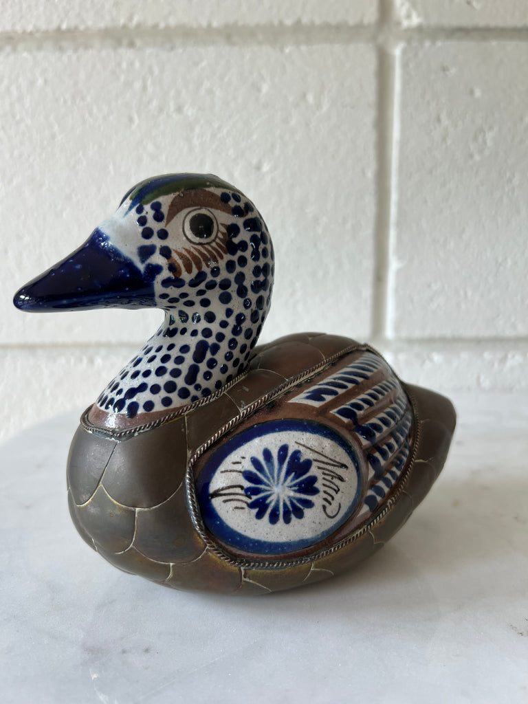 Handcrafted Vintage Tonala Brass Duck