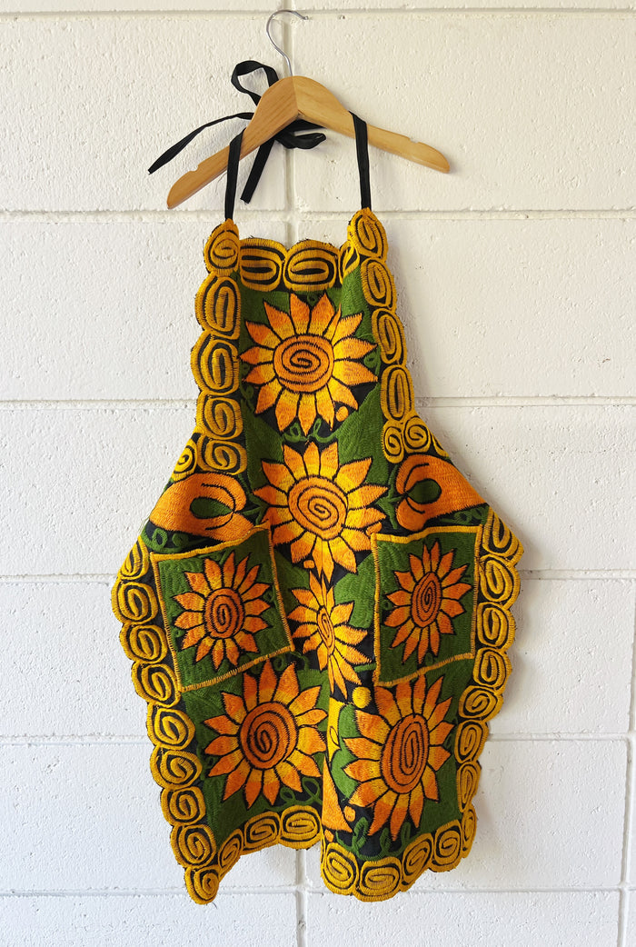 Embroidered Sunflower Apron