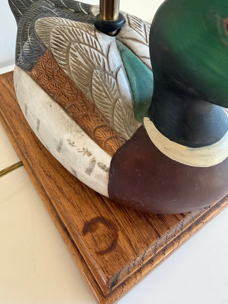 Vintage Hand-painted Mallard Duck Lamp