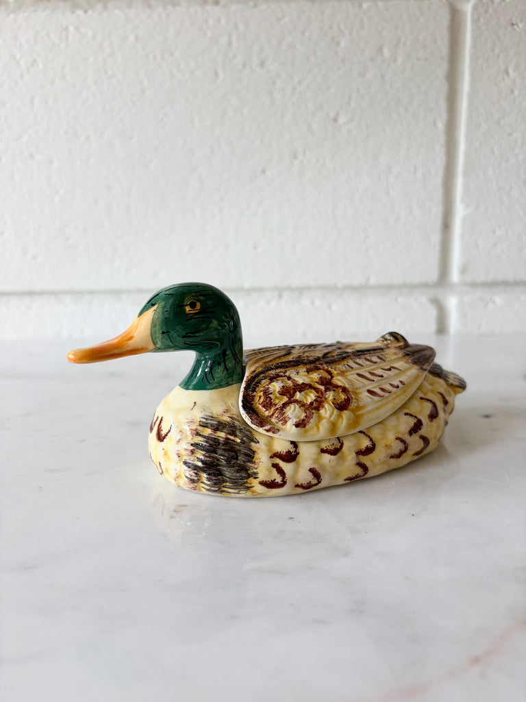 Handmade Ceramic Mallard Duck Trinket / Tureen
