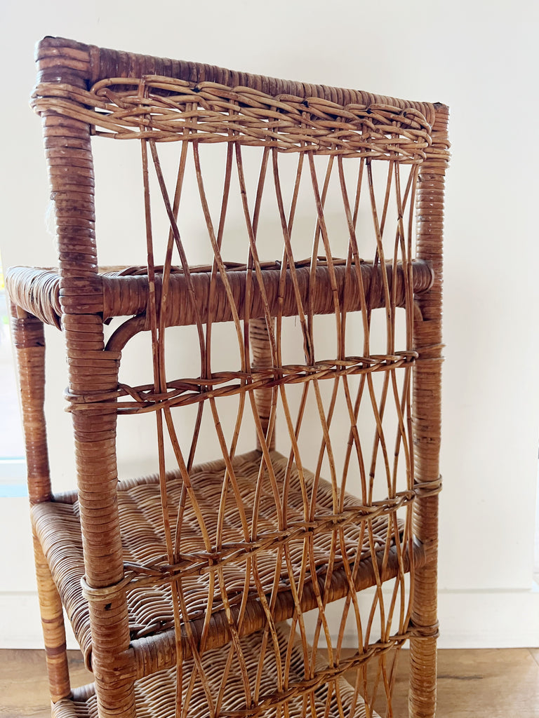 Boho Wicker Accent Shelf