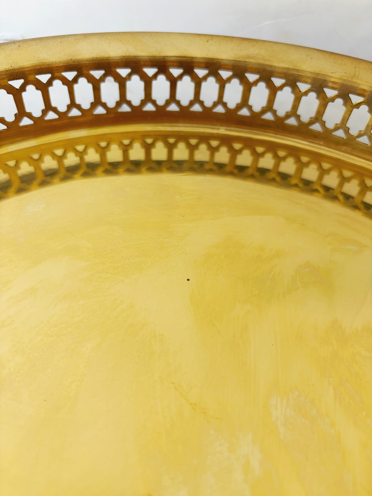 Vintage Brass Round Tray Set of 2